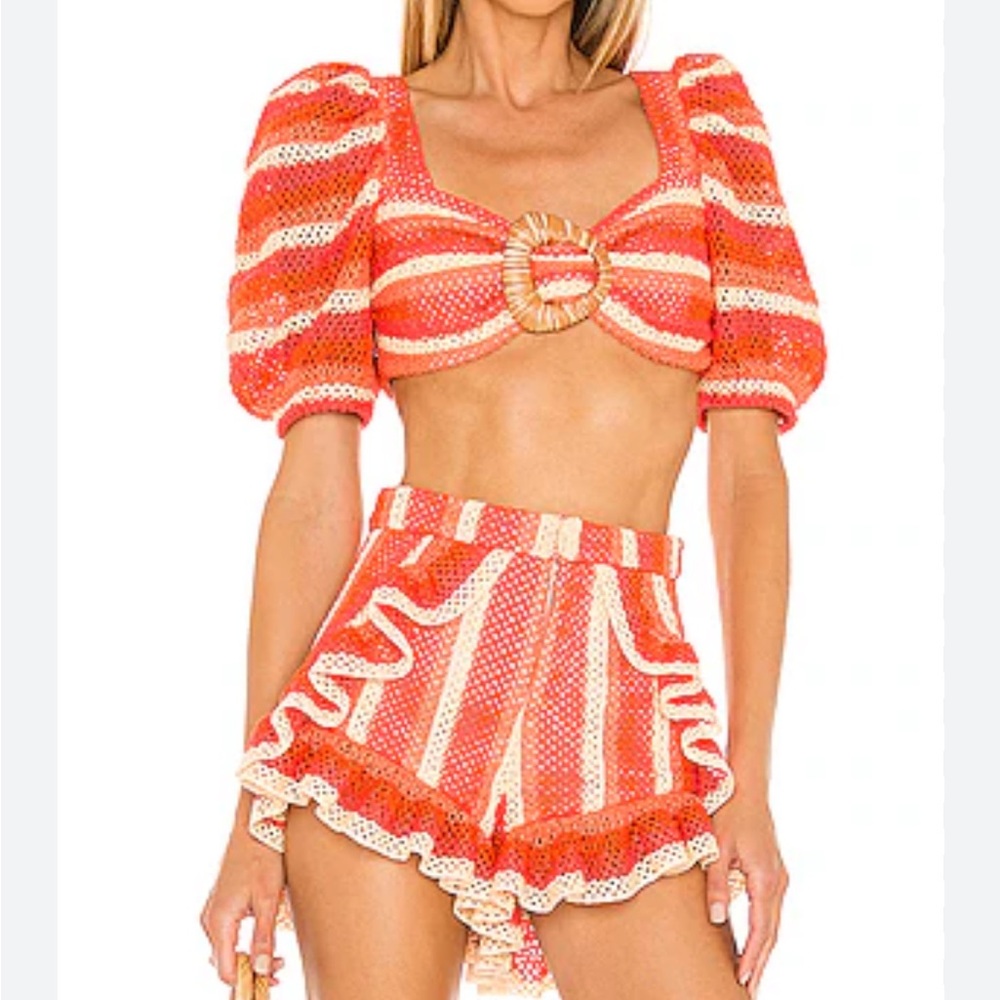 Striped Crochet Two-Piece Set